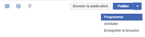 Post Facebook avec option programmer